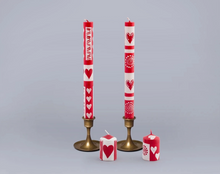 Load image into Gallery viewer, Valentine&#39;s Day Taper Pair Can Red/White