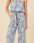 Washed Tropical Denim Jumpsuit