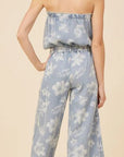 Washed Tropical Denim Jumpsuit