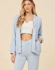 Blue Rain Washed Terry Zip Hoodie