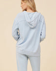 Blue Rain Washed Terry Zip Hoodie