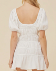 White Gauze Jersey Combo Dress L