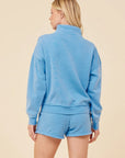 Blue Burnout Fleece Quarter Zip