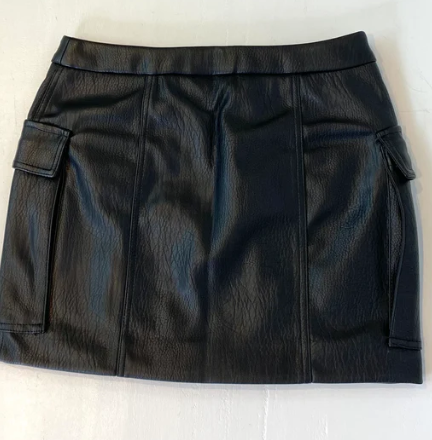 Leather Zip Front Skirt
