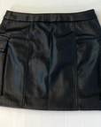 Leather Zip Front Skirt