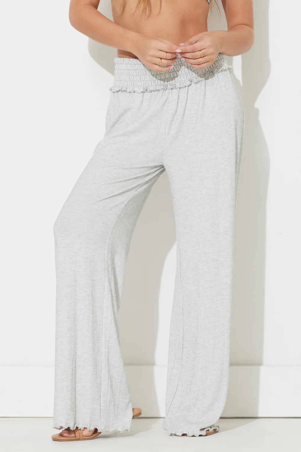 Harbor Grey Solid Rib Pant