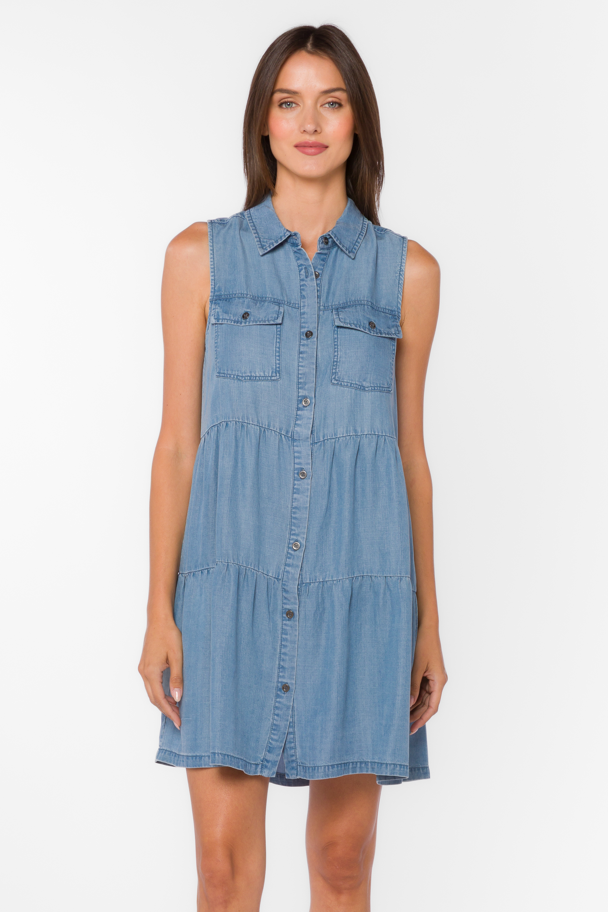 Collette Button Up Denim Dress