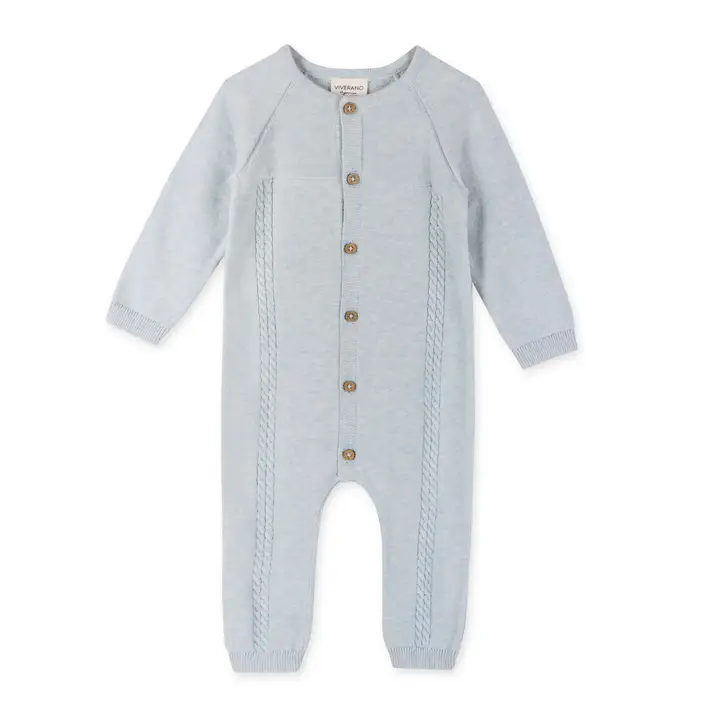 Pointelle Cable Knit Baby Jumpsuit