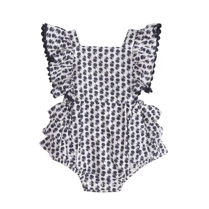 Everly Blue Floral Baby Romper