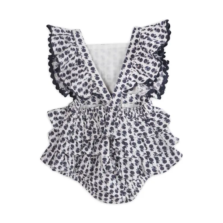 Everly Blue Floral Baby Romper