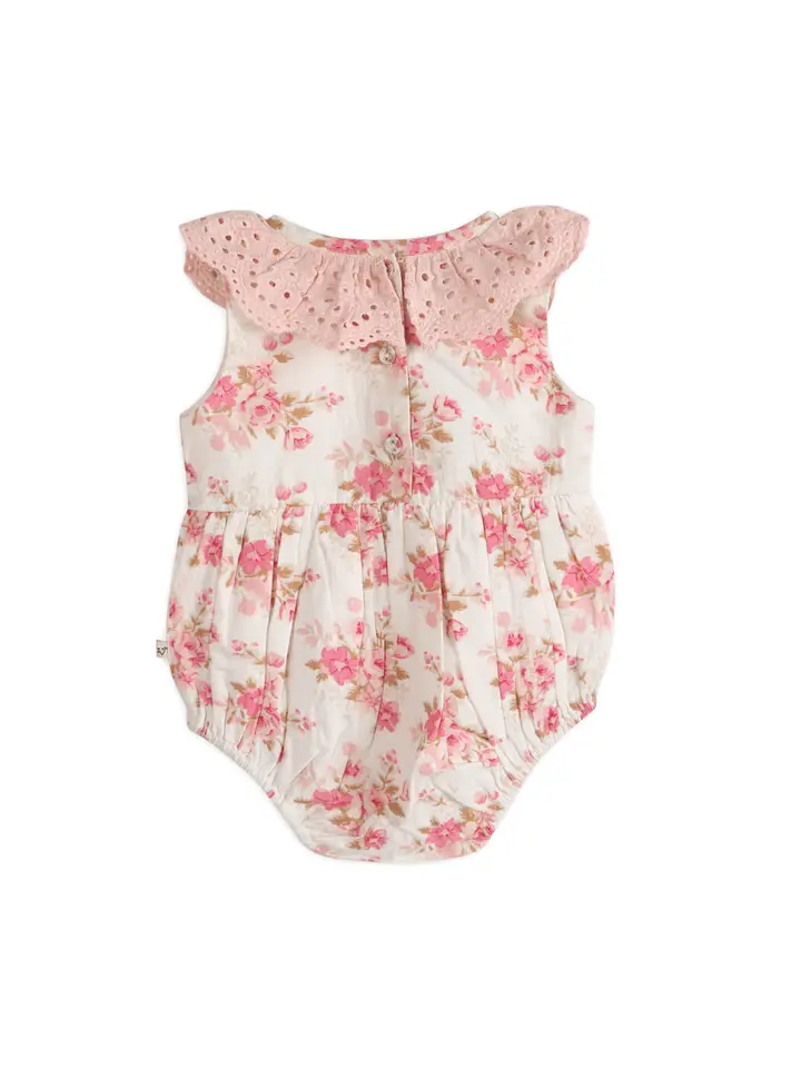 Pink Floral Baby Romper