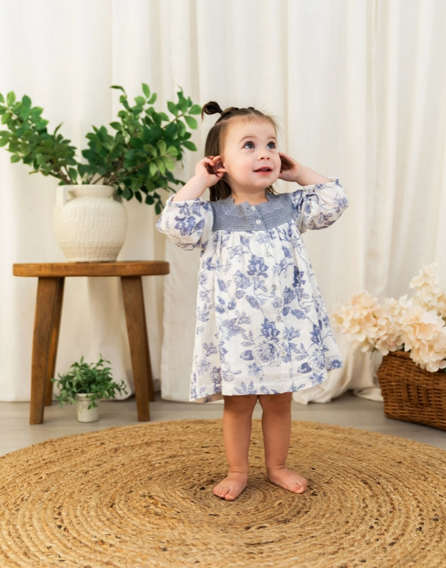 Claudia Floral Baby Dress &amp; Bloomer Set
