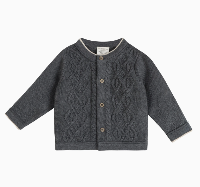 Charles Classic Cable Knit Baby Cardigan