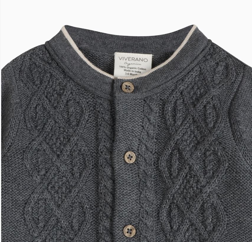 Charles Classic Cable Knit Baby Cardigan