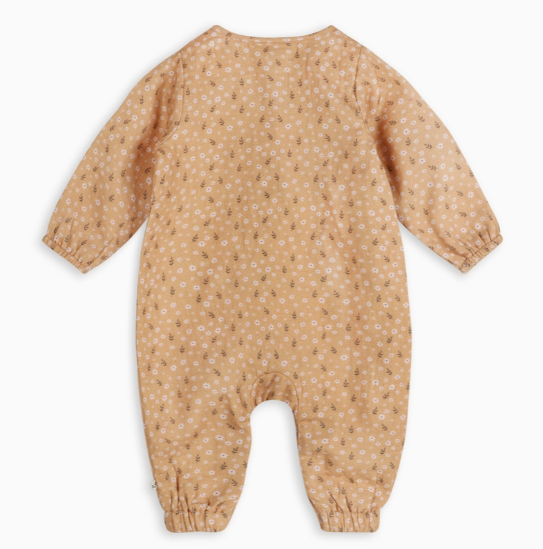 Floral Button Front Baby Jumpsuit