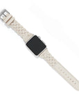 Sutton Braided Leather Watch Band White