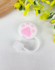 Straw Toppers White Paw