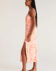 Coral Floral Midi Dress