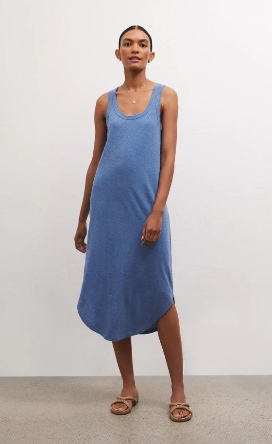 Slub Dress - Blue Bird