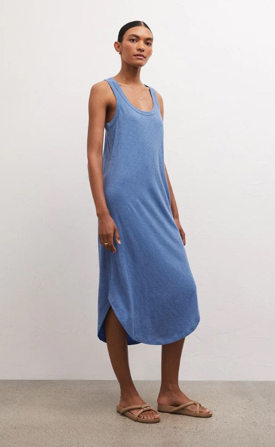 Slub Dress - Blue Bird