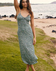 Melinda Ditsy Midi Dress - Blue/Green