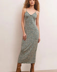 Melinda Ditsy Midi Dress - Blue/Green
