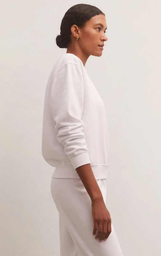 White Classic Crew Sweatshirt