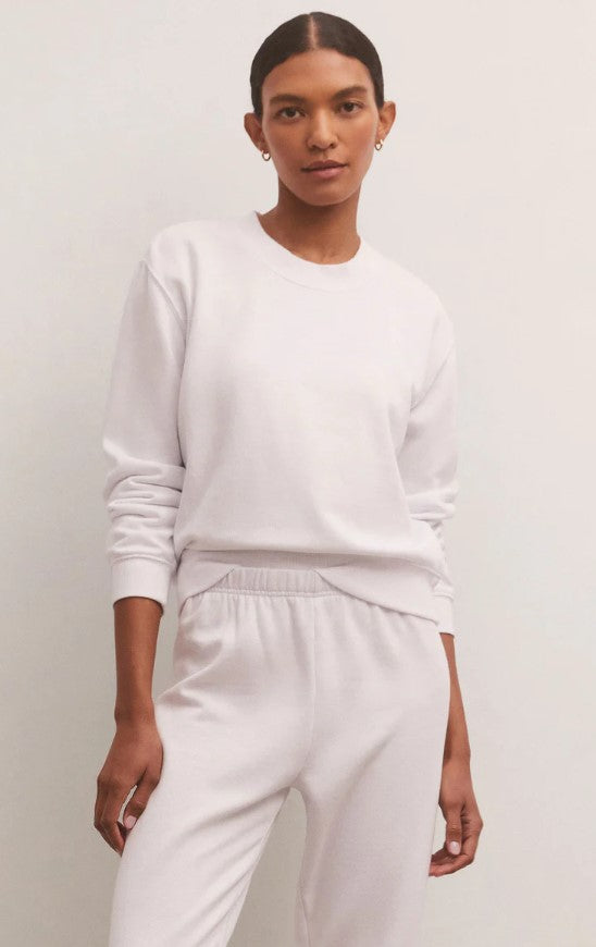 White Classic Crew Sweatshirt
