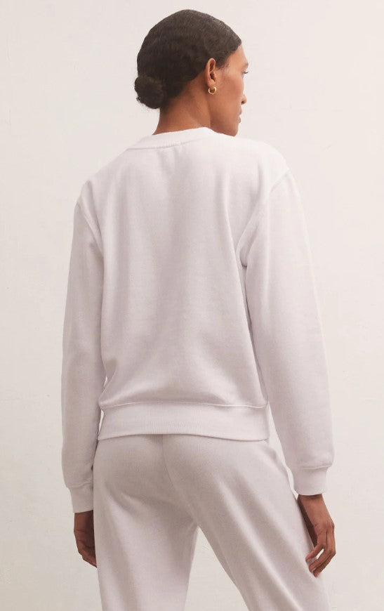 White Classic Crew Sweatshirt