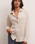 Light Oatmeal WFH Modal Shirt Jacket