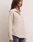 Light Oatmeal WFH Modal Shirt Jacket