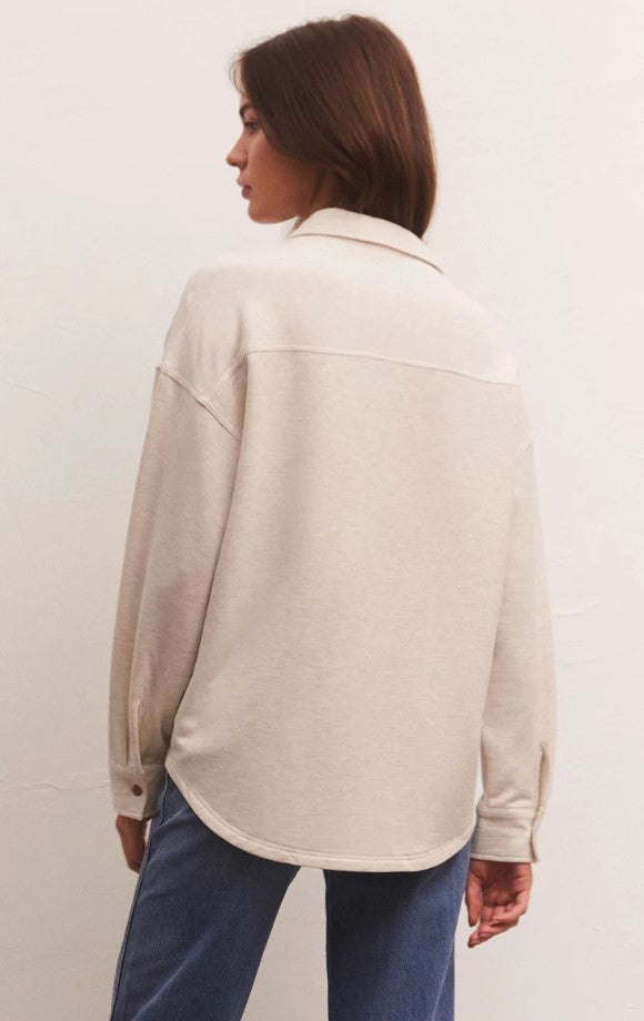 Light Oatmeal WFH Modal Shirt Jacket