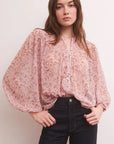 Liene Floral Top Shadow Mauve