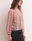 Liene Floral Top Shadow Mauve