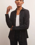 Black WFH Modal Shirt Jacket