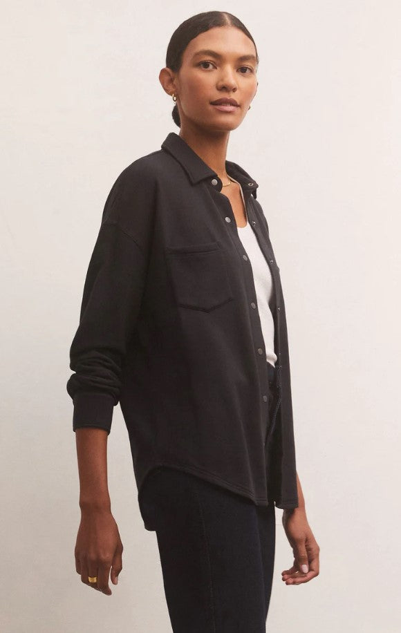 Black WFH Modal Shirt Jacket