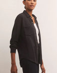 Black WFH Modal Shirt Jacket