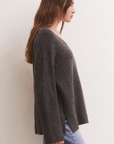 Modern V-Neck Sweater - Charcoal Heather