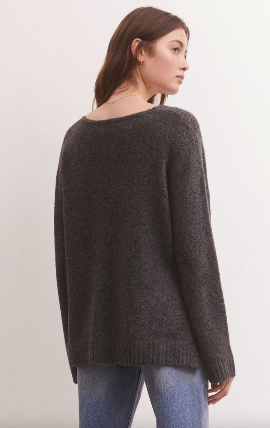 Modern V-Neck Sweater - Charcoal Heather