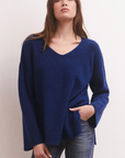Modern V-Neck Sweater - Space Blue