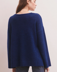 Modern V-Neck Sweater - Space Blue