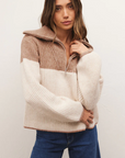 Canyon Half Zip Blocked Sweater
