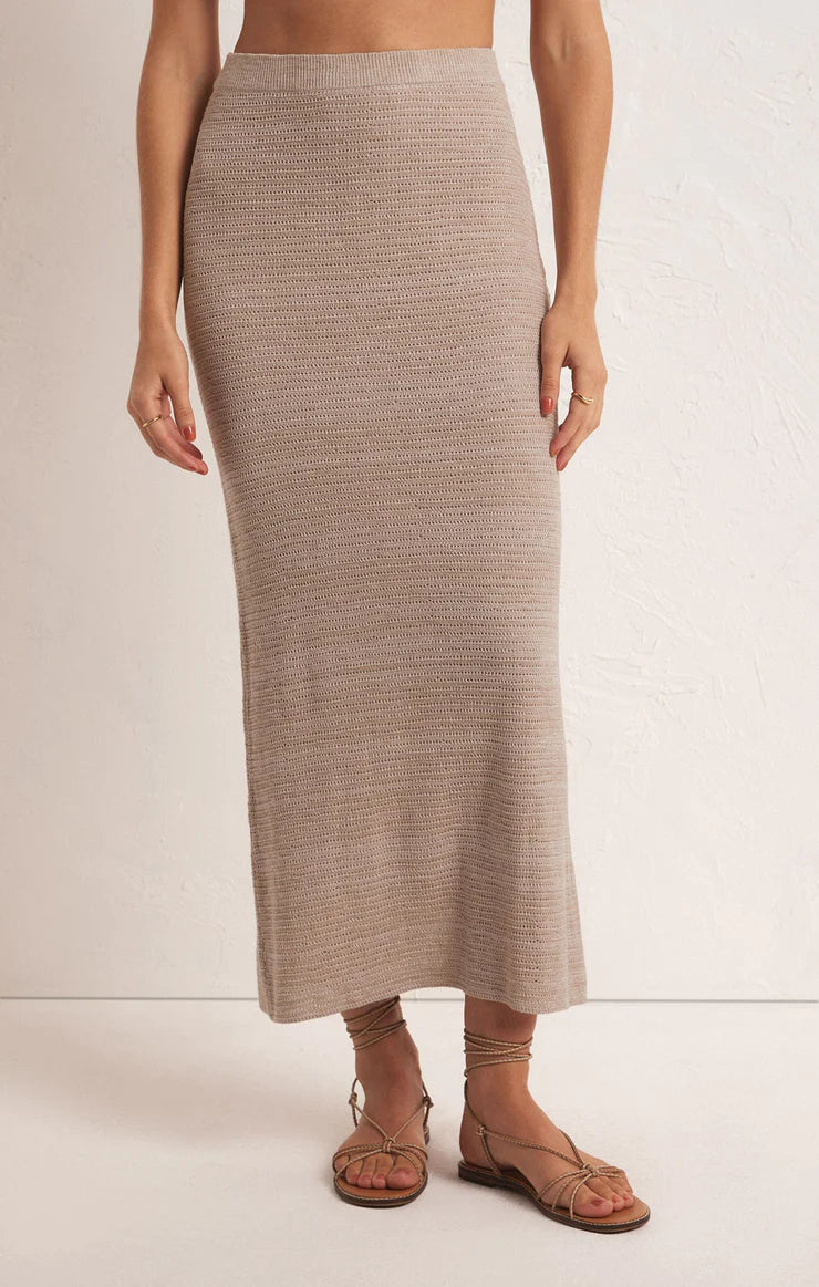 Mykonos Midi Skirt Oatmeal Heather