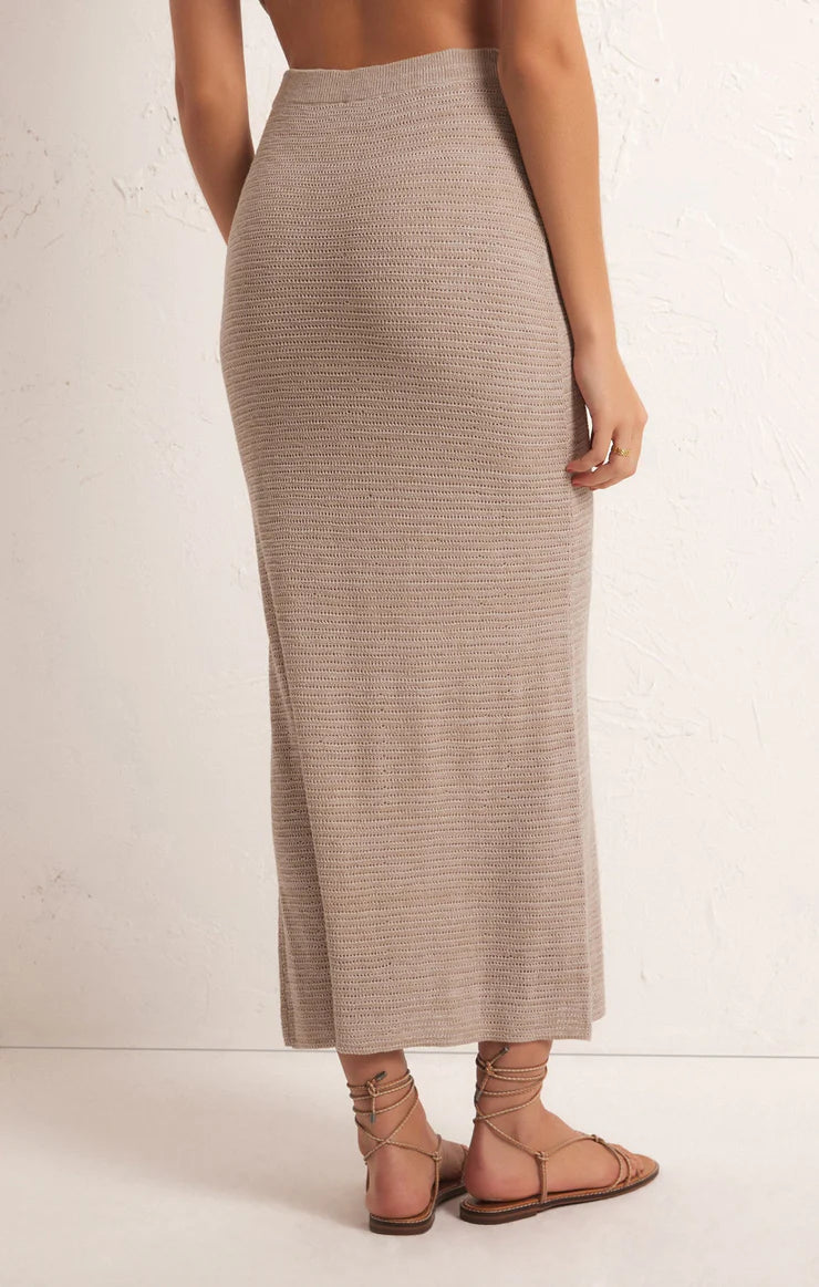 Mykonos Midi Skirt Oatmeal Heather
