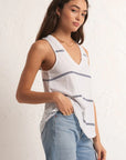 Vagabond Twin Stripe Tank White