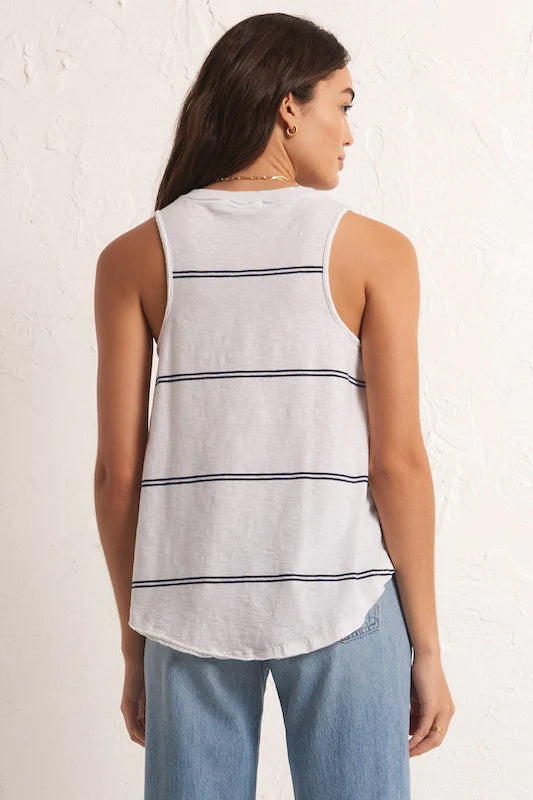 Vagabond Twin Stripe Tank White