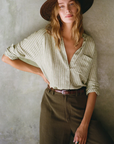 The Perfect Linen Stripe Top - Meadow