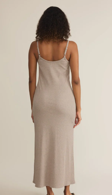 Waterfront Midi Dress Heather Taupe