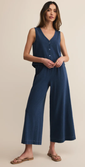 Solace Jersey Denim Top Indigo