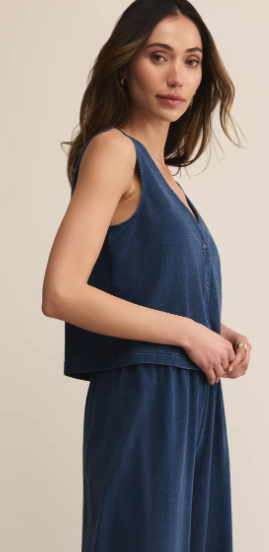 Solace Jersey Denim Top Indigo